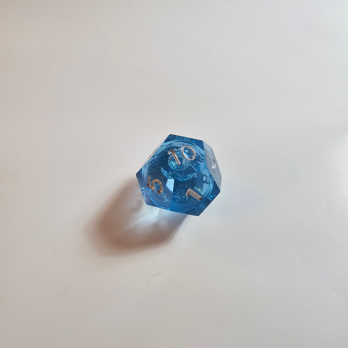 Glacial Blue Liquid Core Resin Dice Set