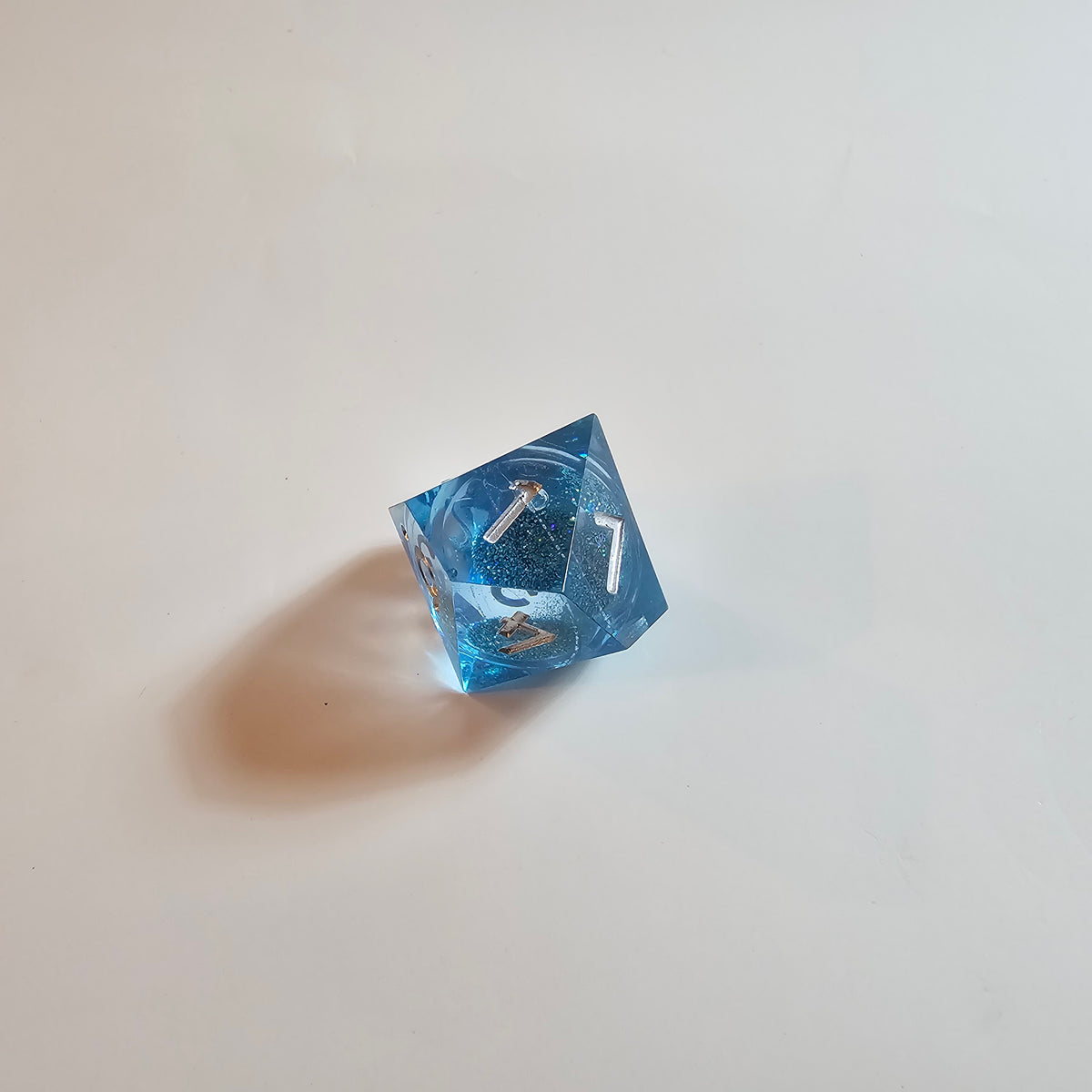 Glacial Blue Liquid Core Resin Dice Set