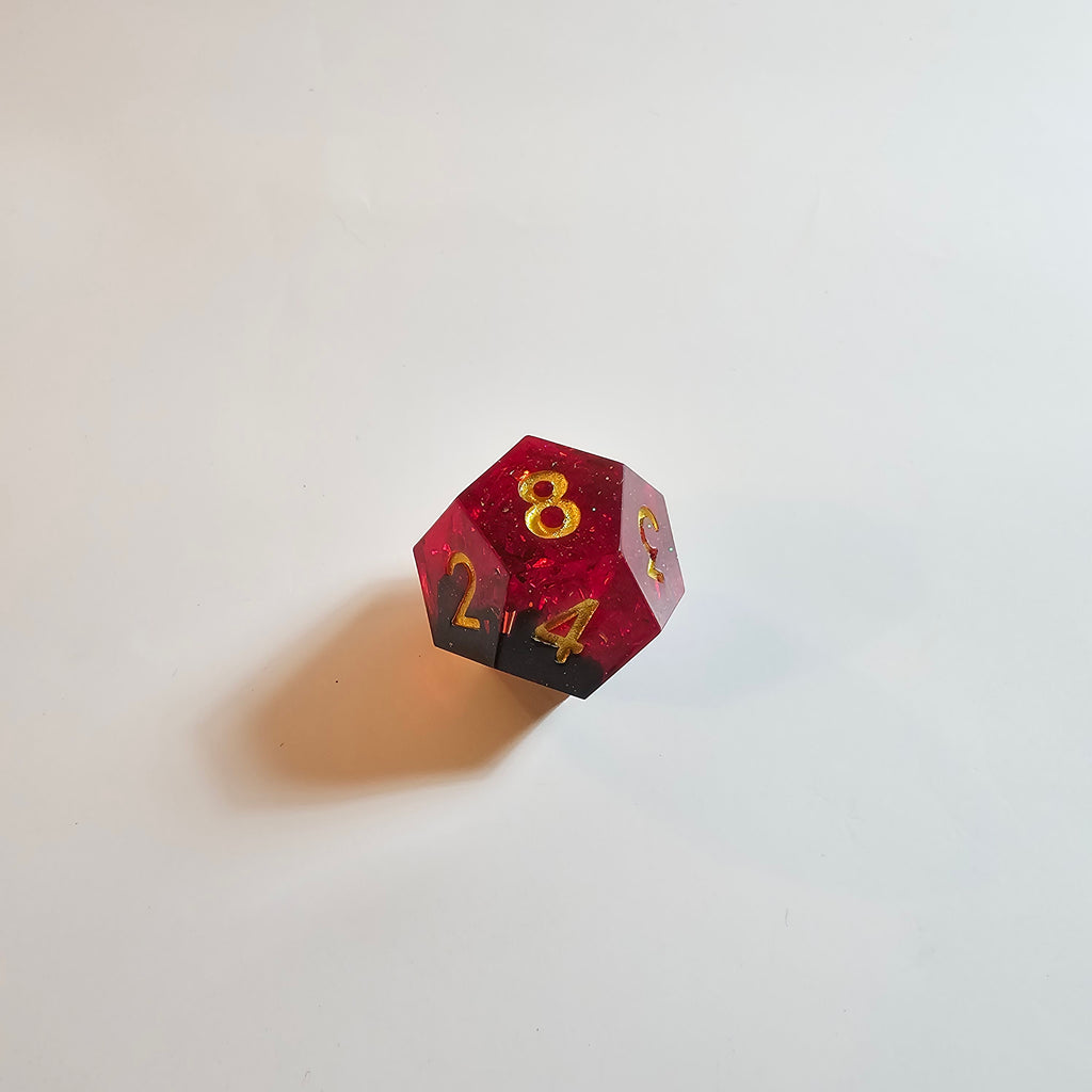 Fire Red Sharp Edge Resin Dice Set