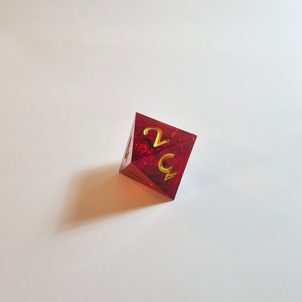 Fire Red Sharp Edge Resin Dice Set