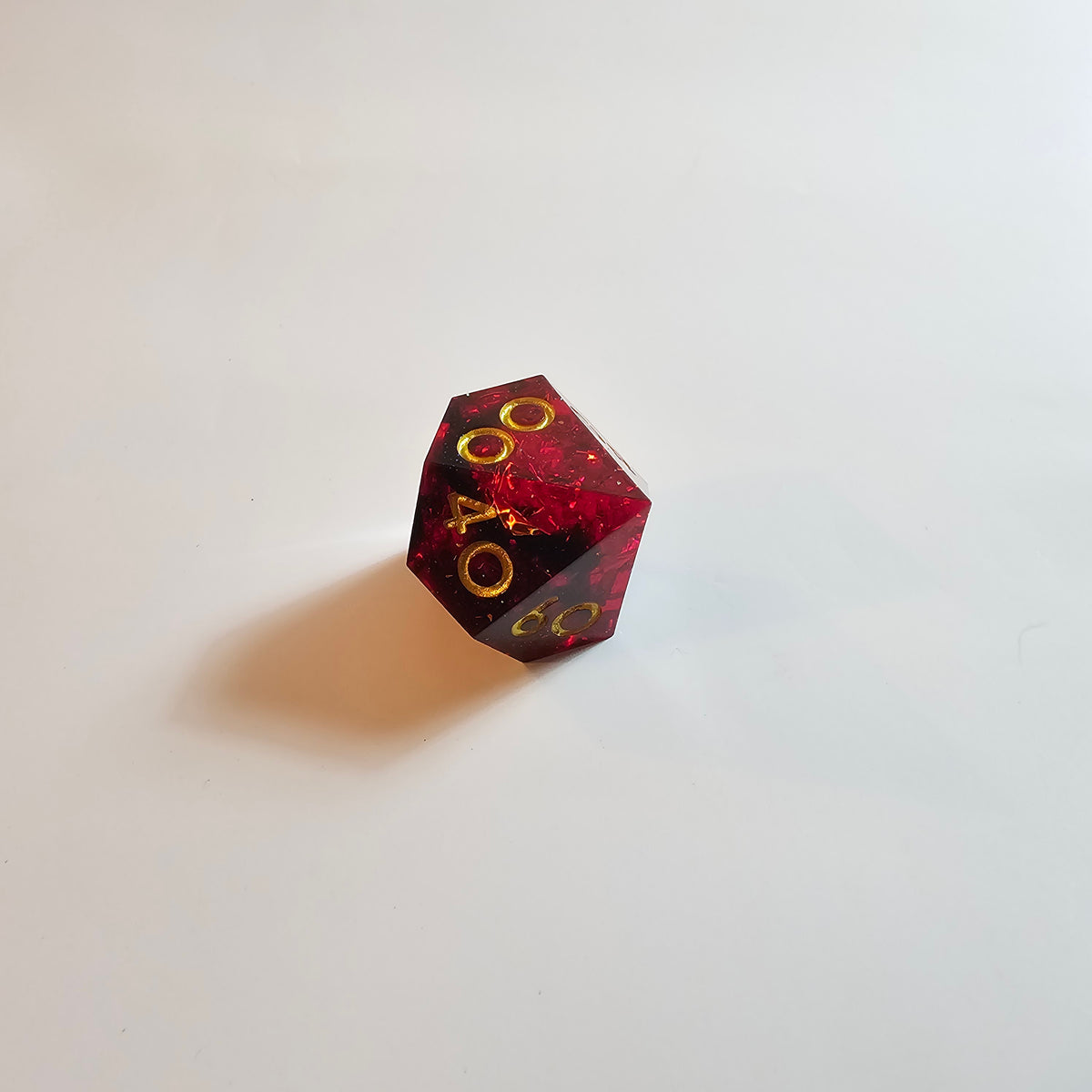 Fire Red Sharp Edge Resin Dice Set