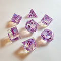 Mystic Veil Purple Sharp Edge Resin Dice Set