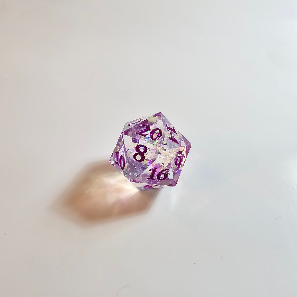 Mystic Veil Purple Sharp Edge Resin Dice Set