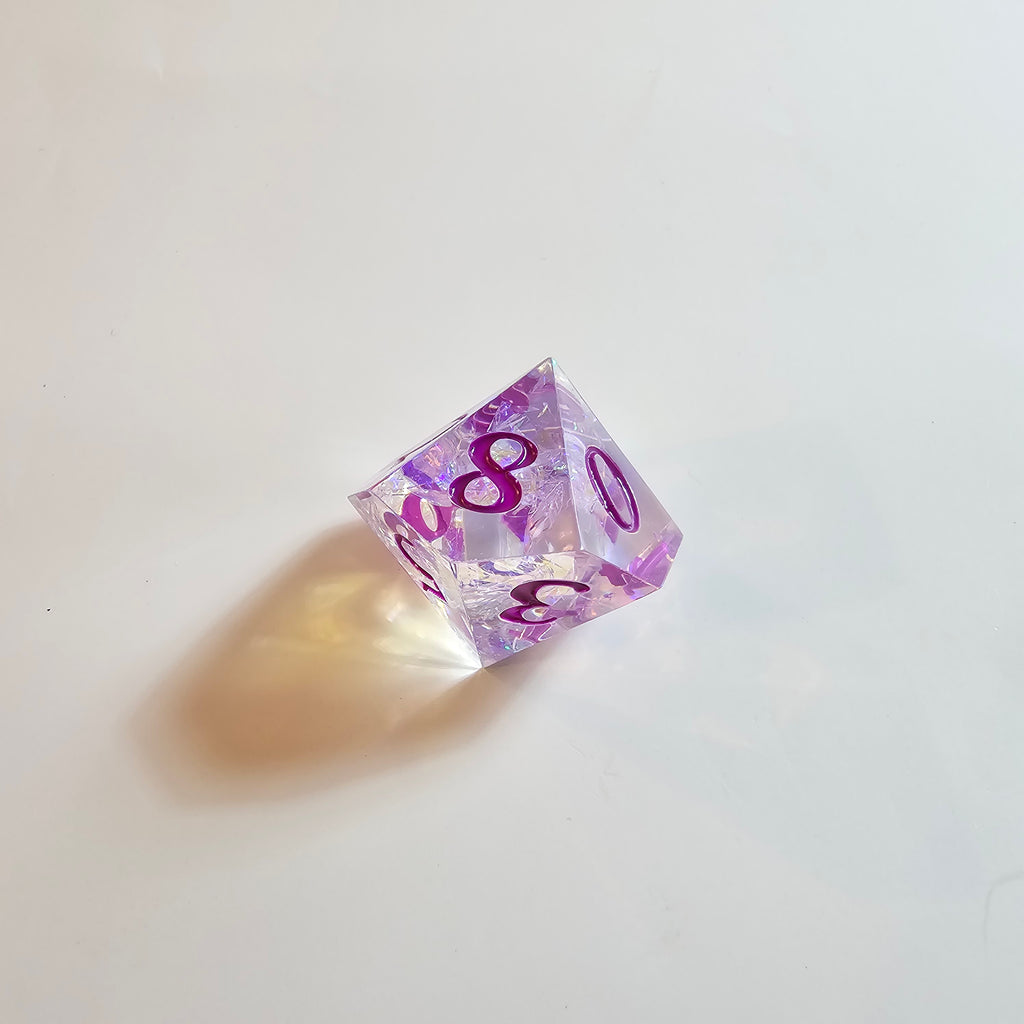 Mystic Veil Purple Sharp Edge Resin Dice Set