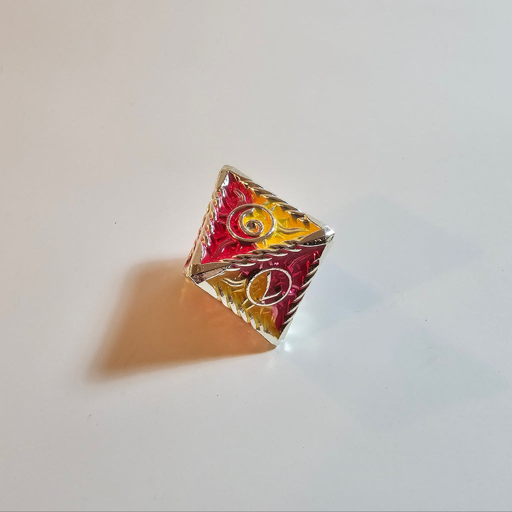 Radiant Flame Solid Metal Dice Set