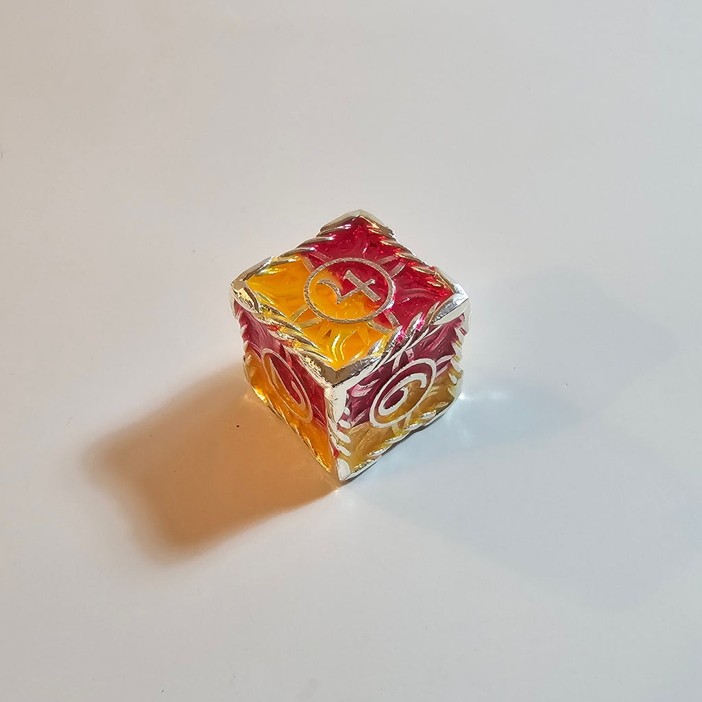 Radiant Flame Solid Metal Dice Set