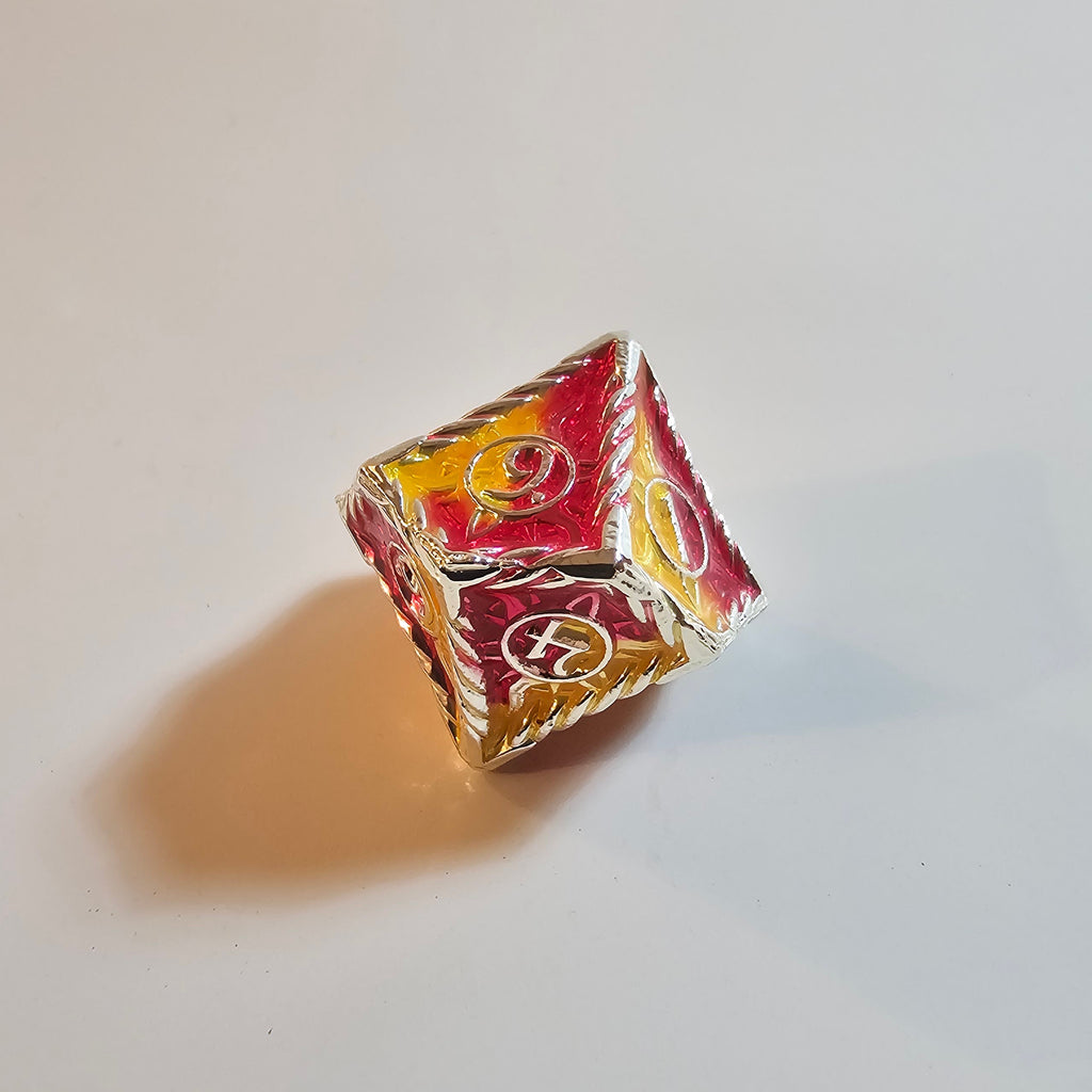 Radiant Flame Solid Metal Dice Set
