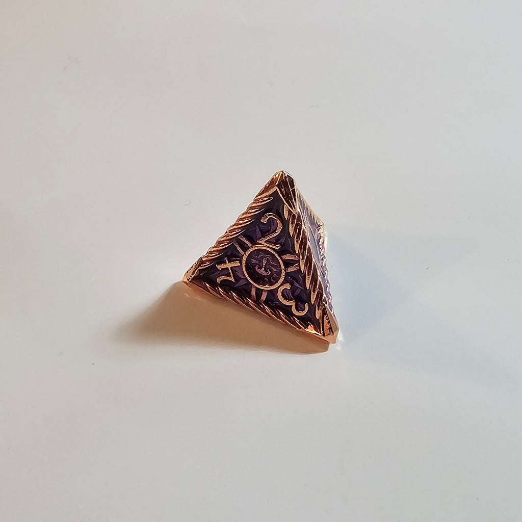 Brass Purple Solid Metal Dice Set