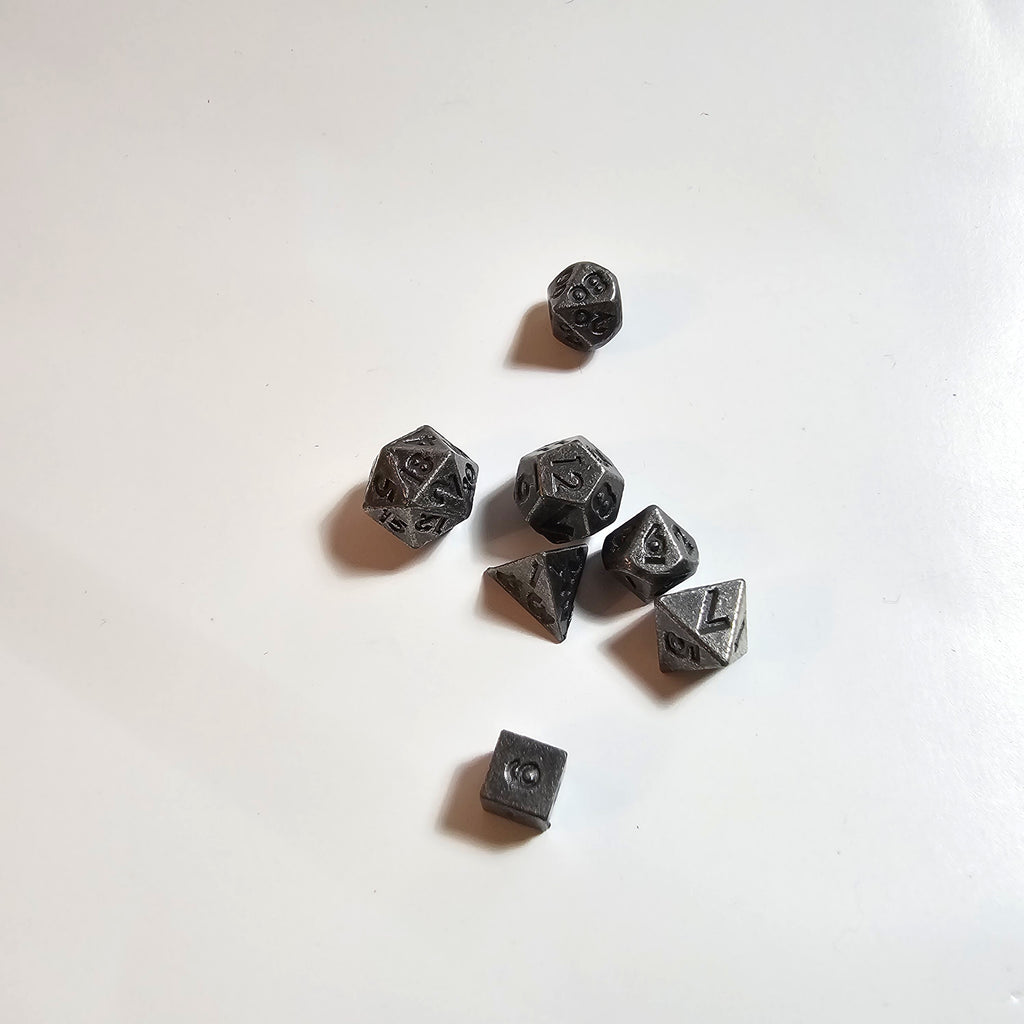 Mini Metal Dice Set w/ Tube Keyring