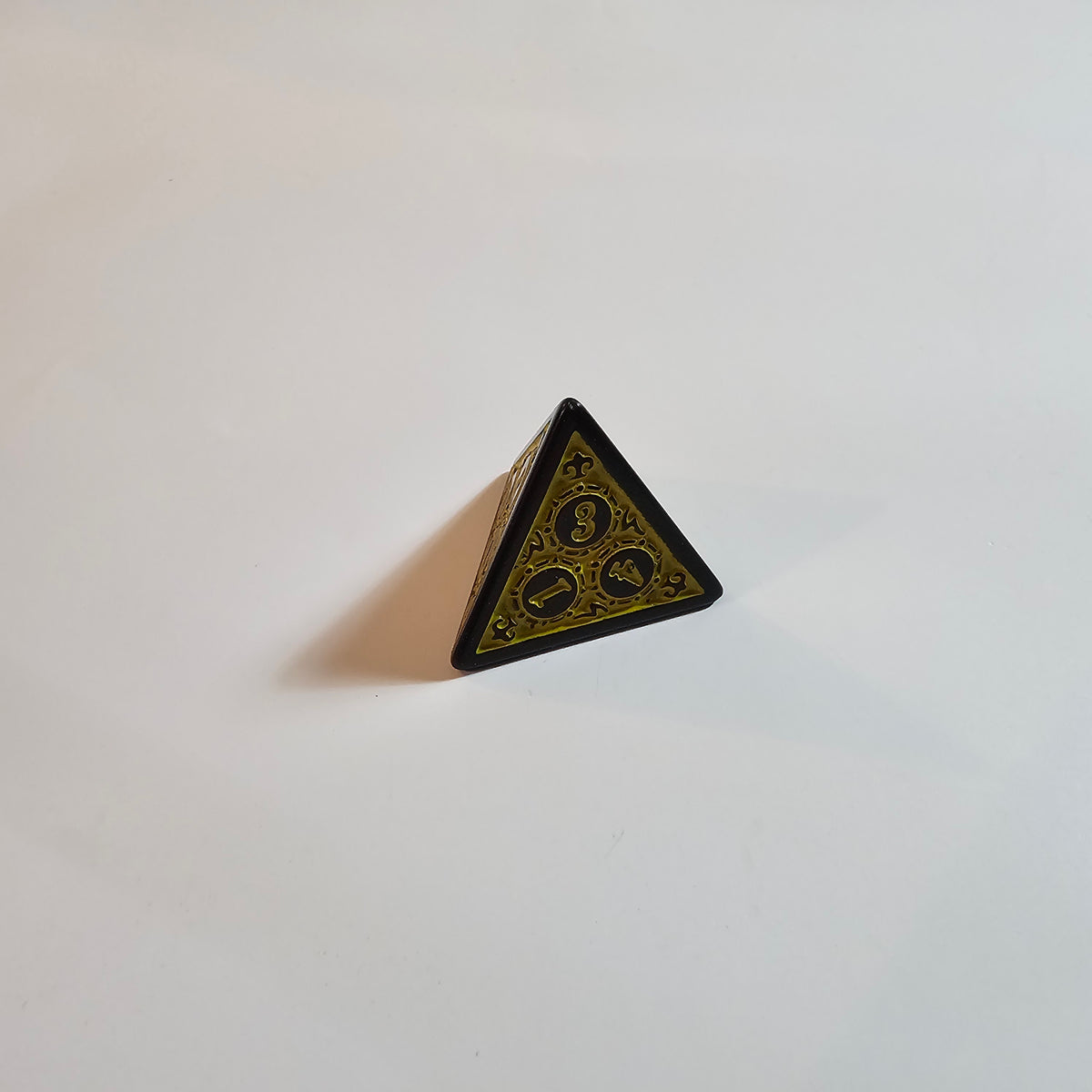Yellow Runic Acrylic Dice Set