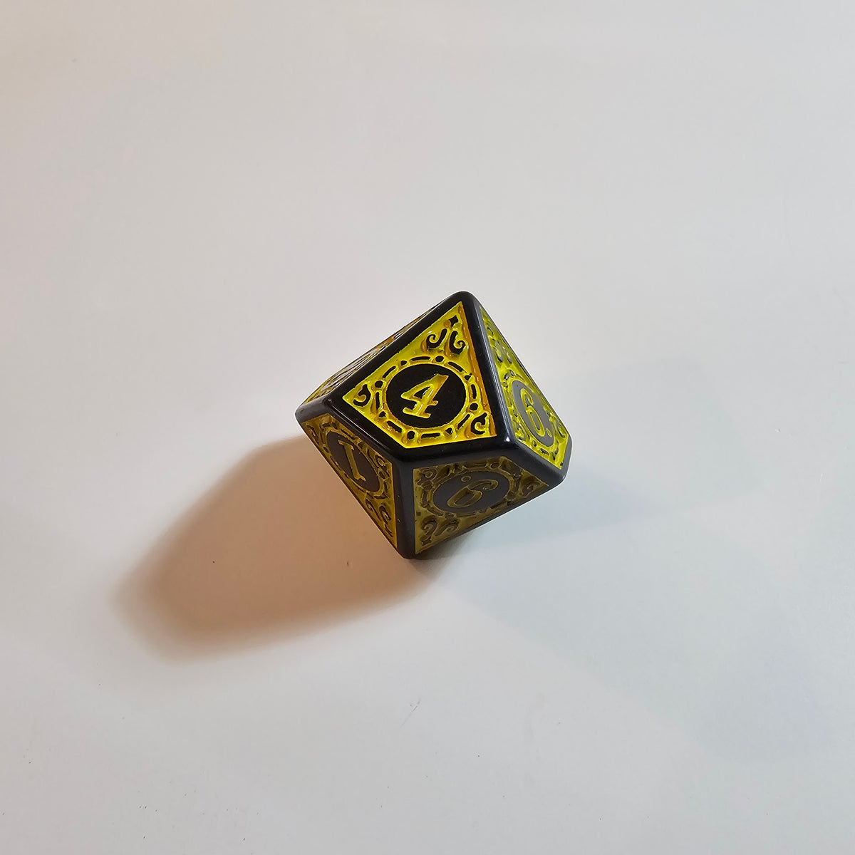 Yellow Runic Acrylic Dice Set