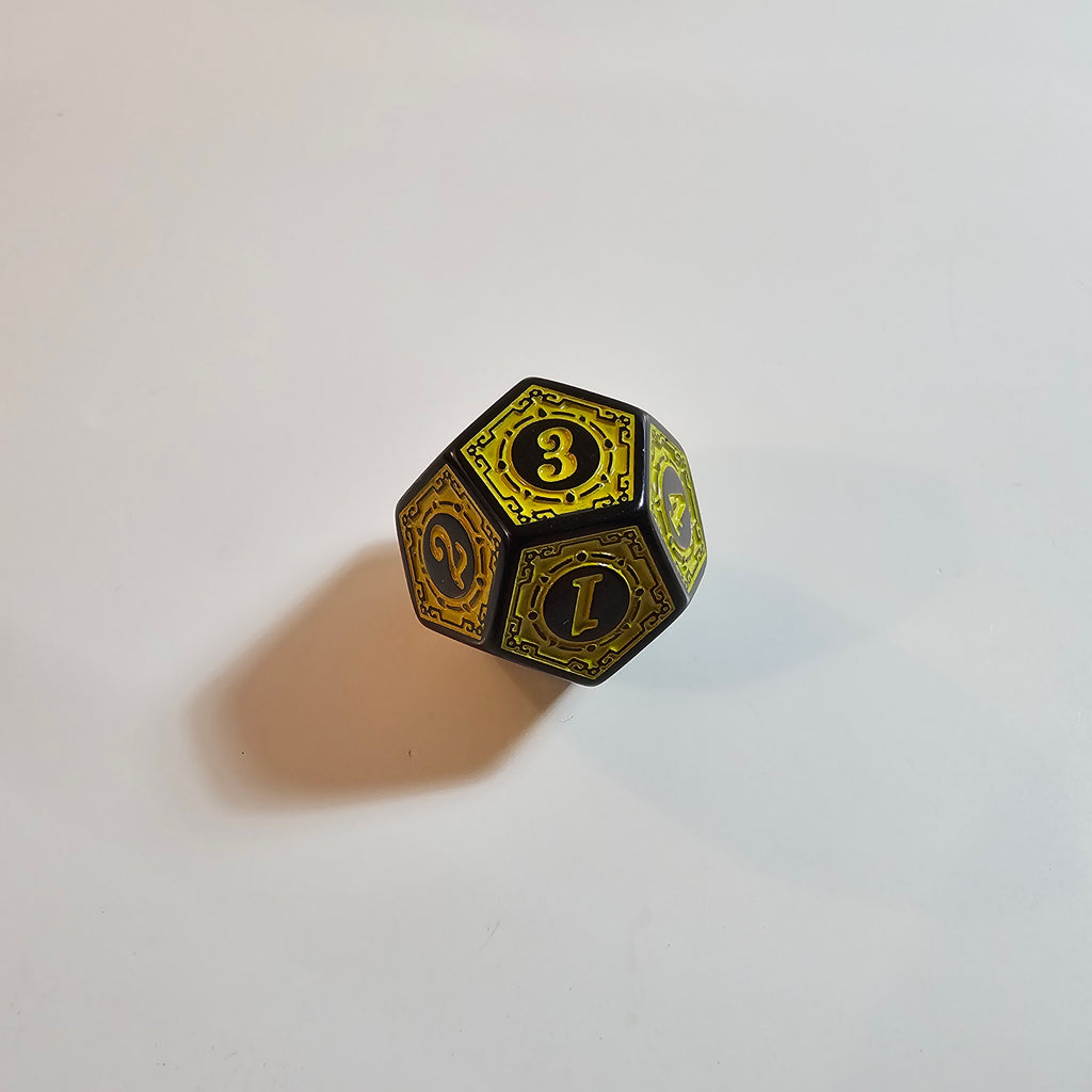 Yellow Runic Acrylic Dice Set