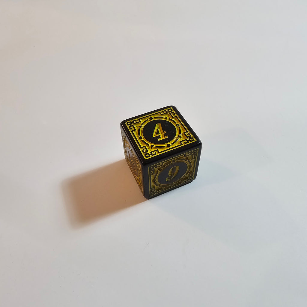 Yellow Runic Acrylic Dice Set
