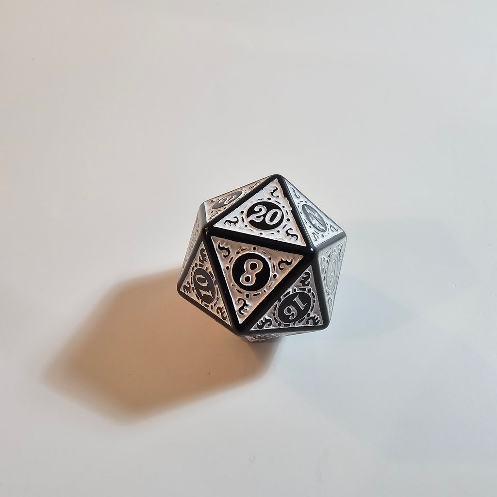 White Runic Acrylic Dice Set