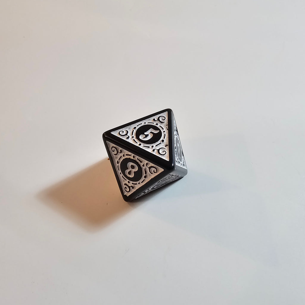 White Runic Acrylic Dice Set