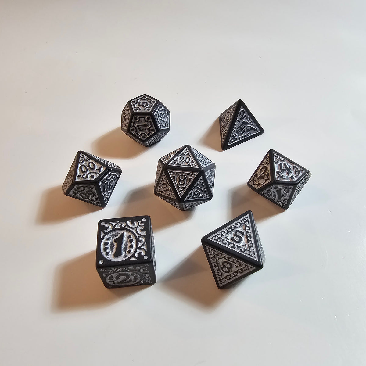 White Celtic Acrylic Dice Set