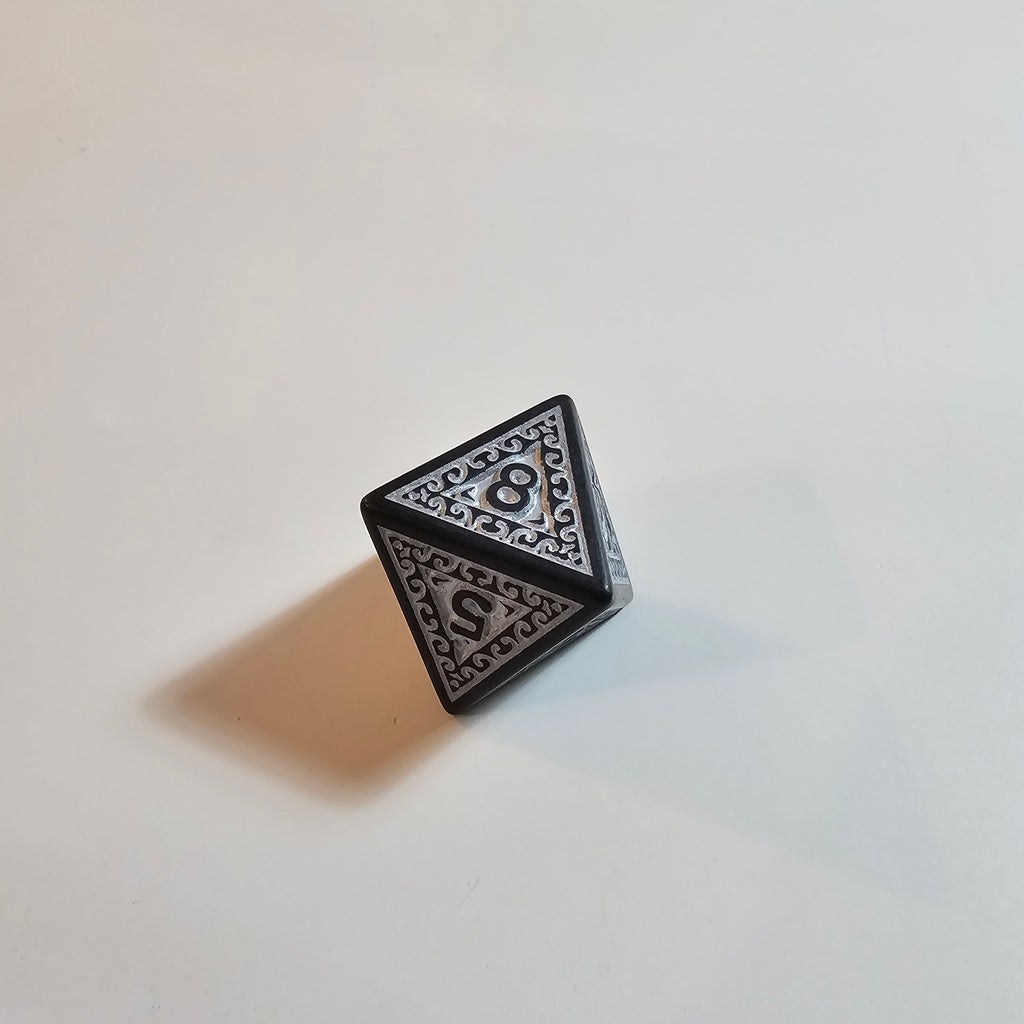 White Celtic Acrylic Dice Set