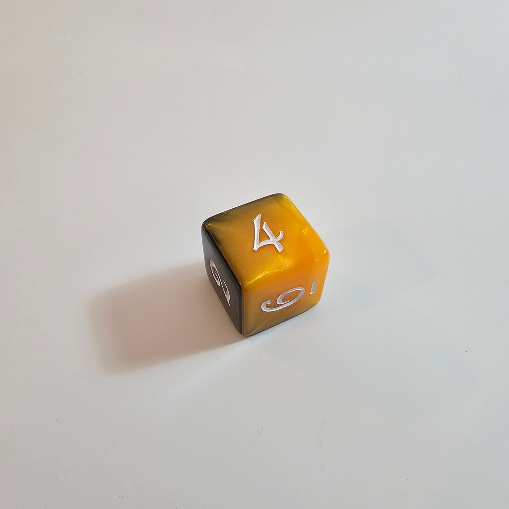 Layered Black Orange Acrylic Dice Set