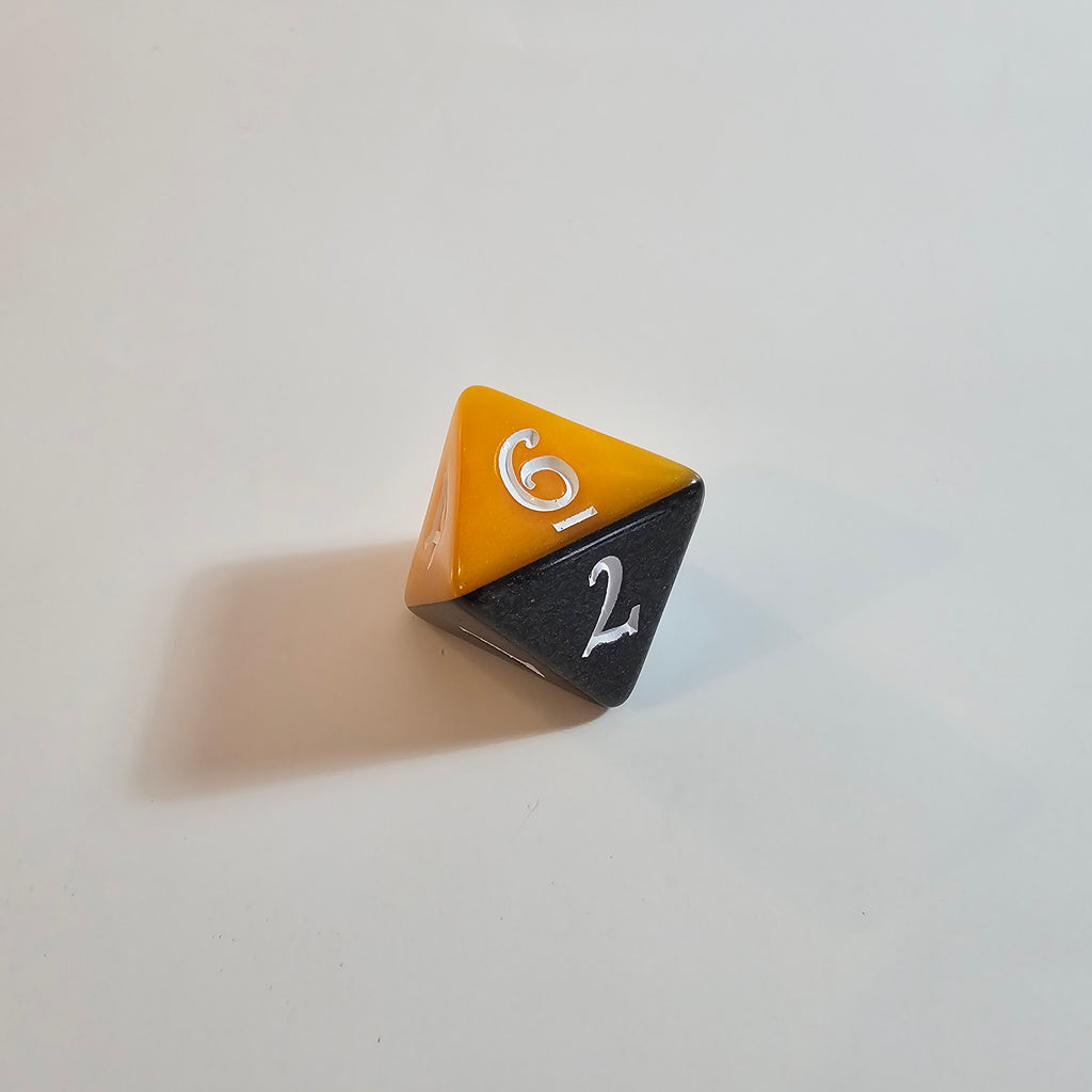 Layered Black Orange Acrylic Dice Set