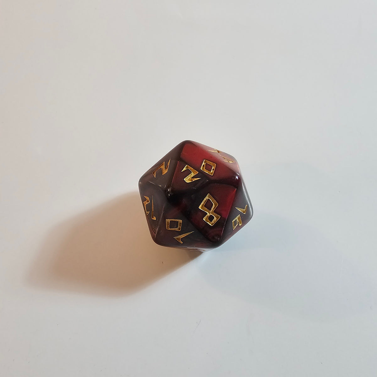 Red Carved Acrylic Dice Set