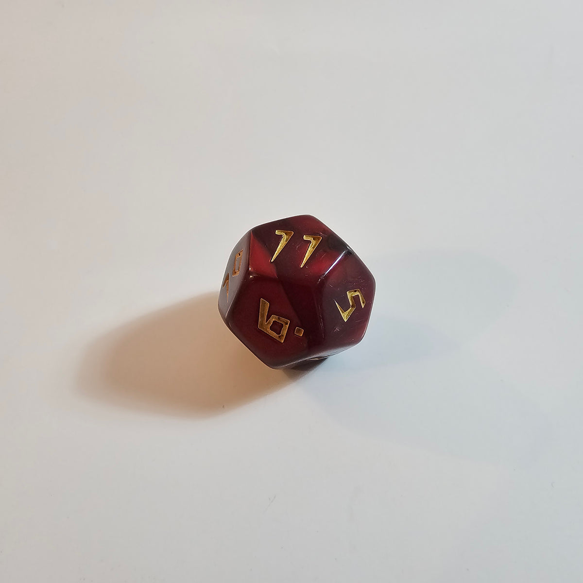 Red Carved Acrylic Dice Set