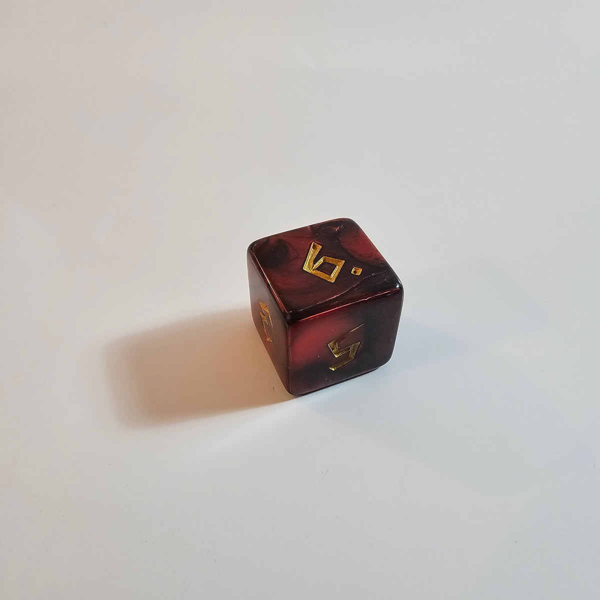 Red Carved Acrylic Dice Set