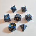 Blue Carved Acrylic Dice Set