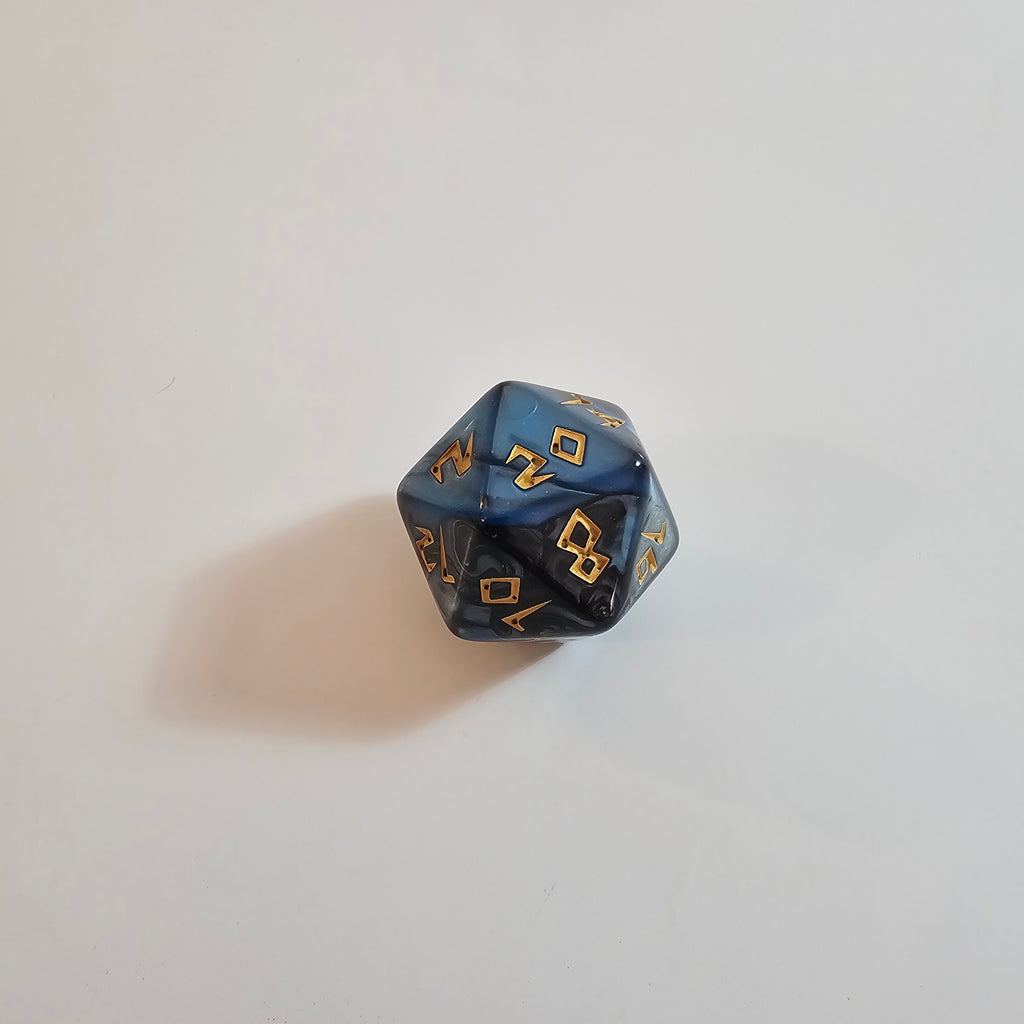 Blue Carved Acrylic Dice Set