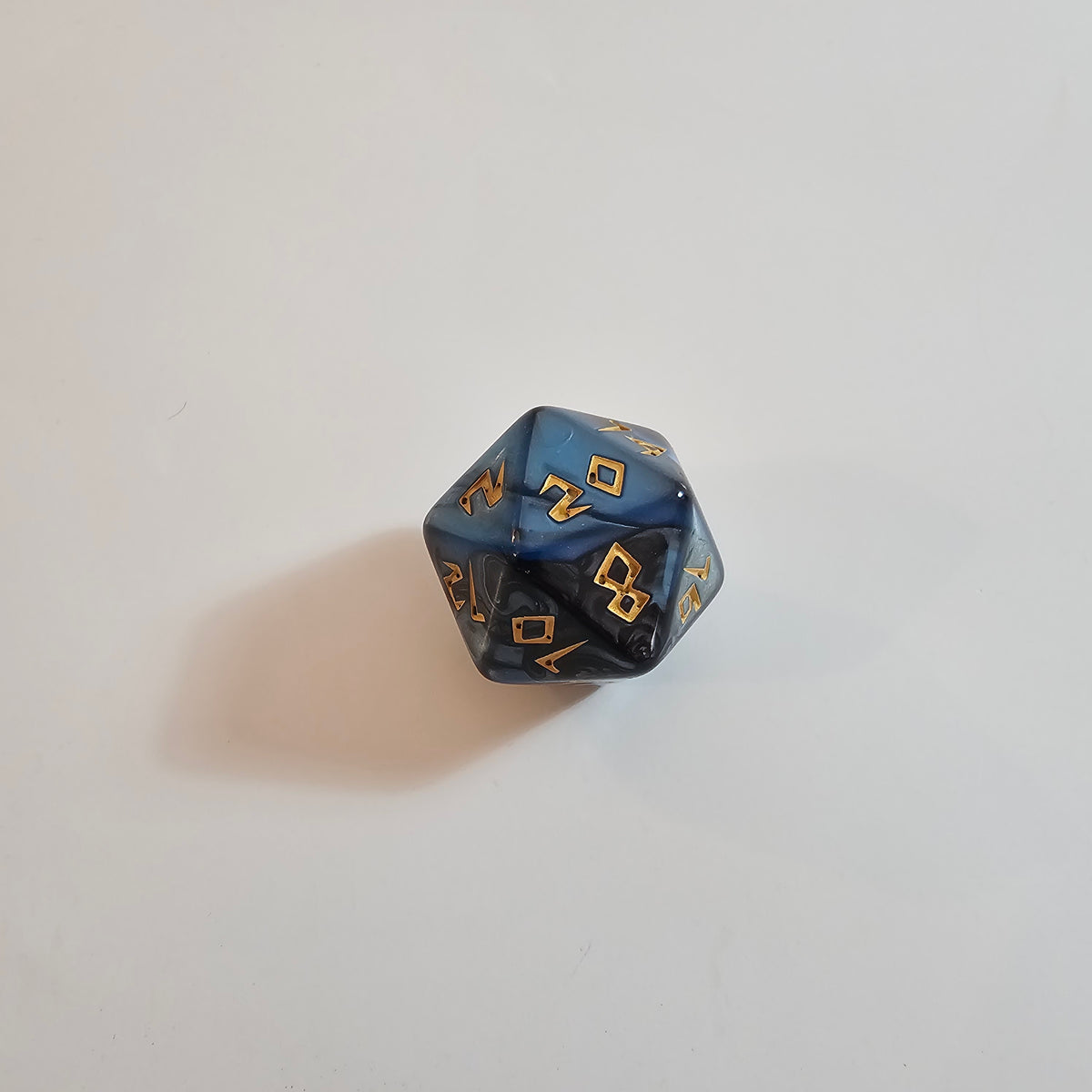 Blue Carved Acrylic Dice Set