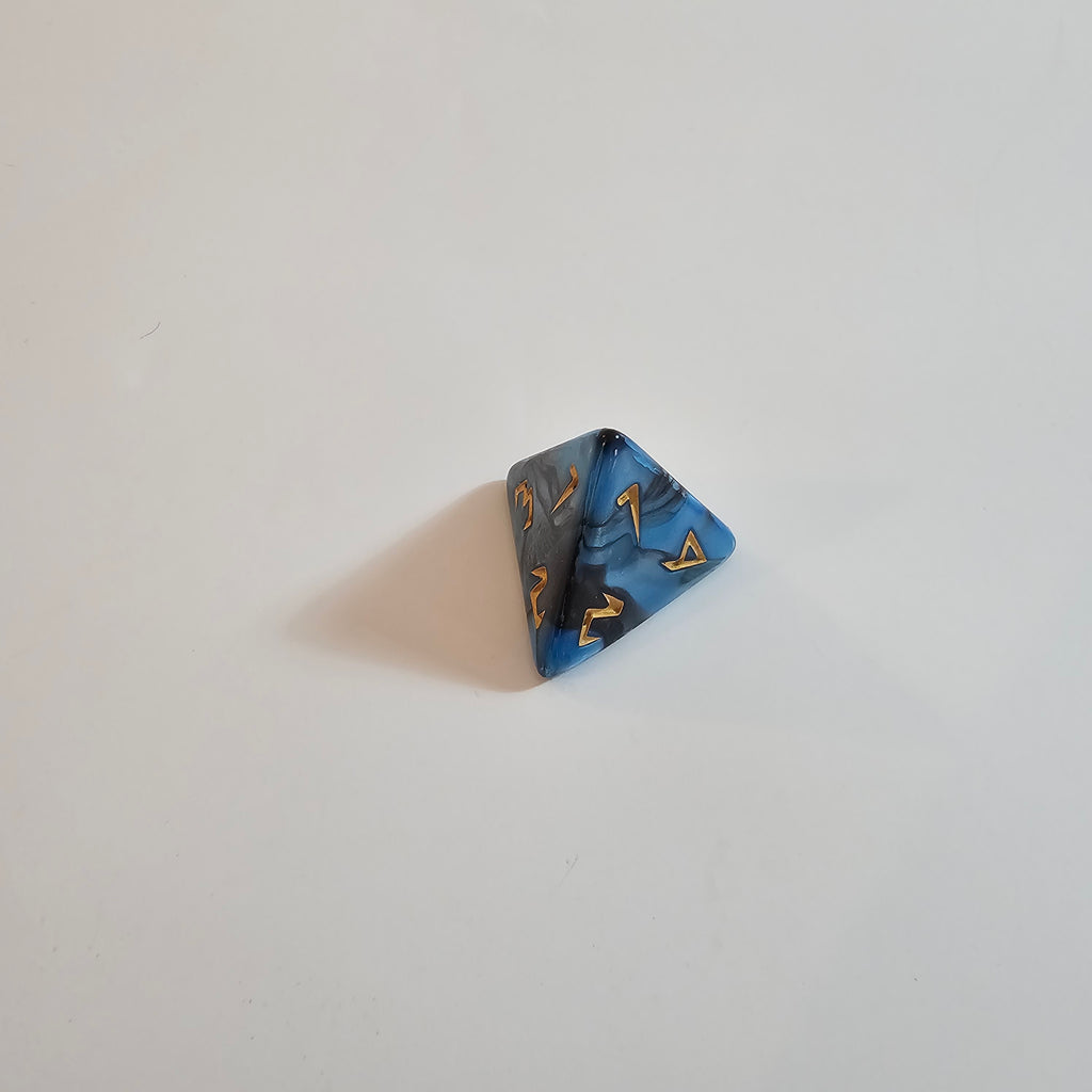 Blue Carved Acrylic Dice Set