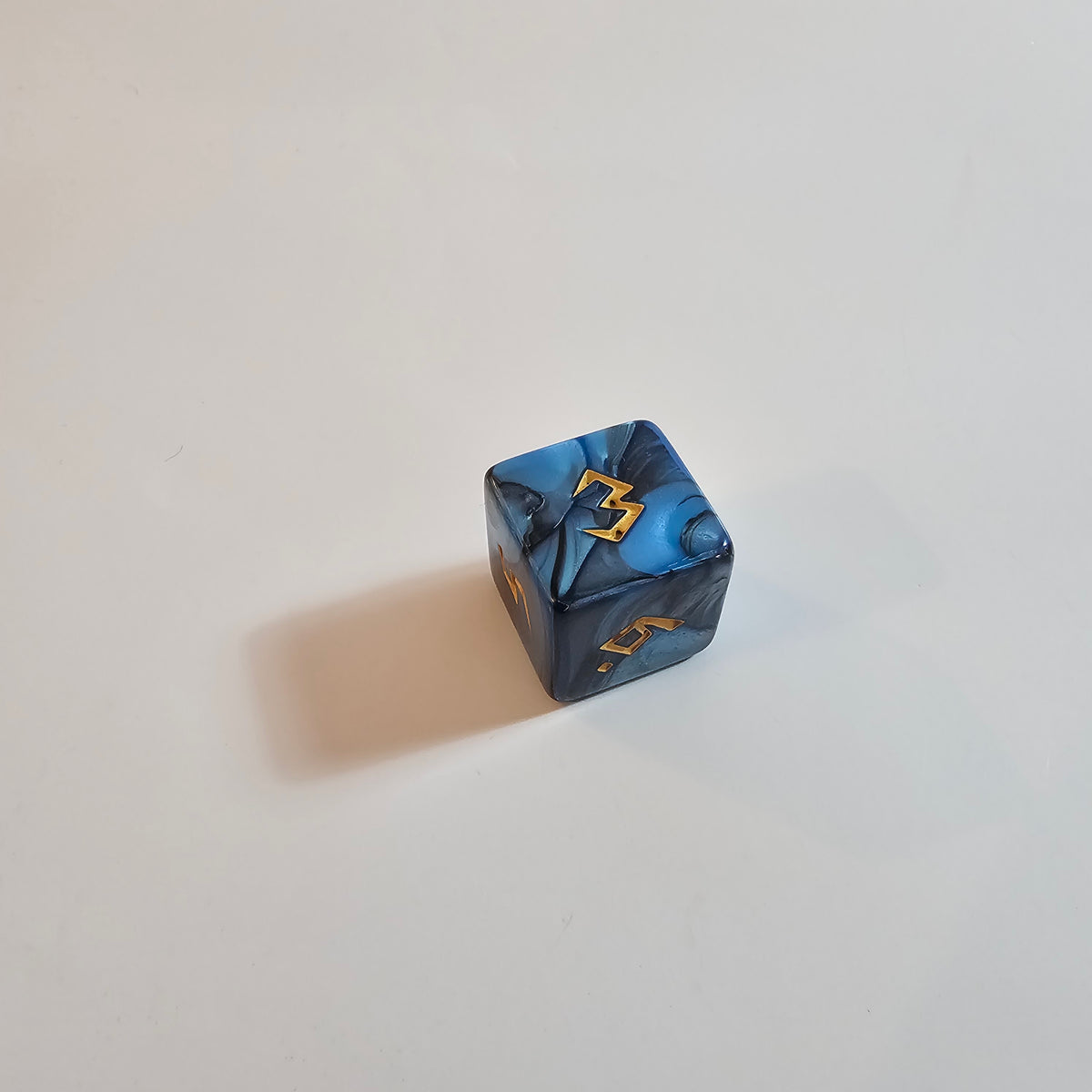 Blue Carved Acrylic Dice Set