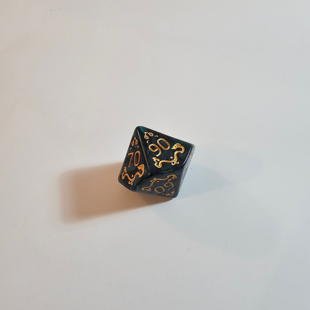 Green Mystic Acrylic Dice Set
