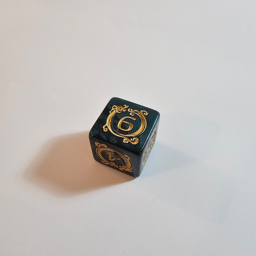 Green Mystic Acrylic Dice Set