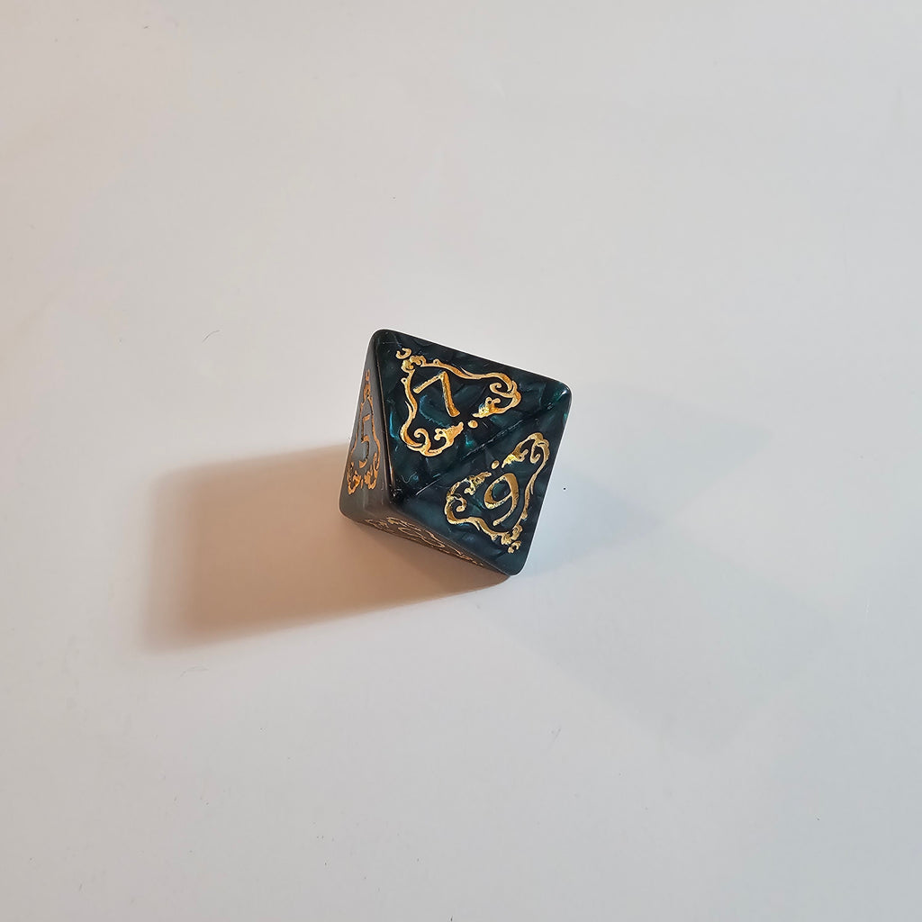 Green Mystic Acrylic Dice Set
