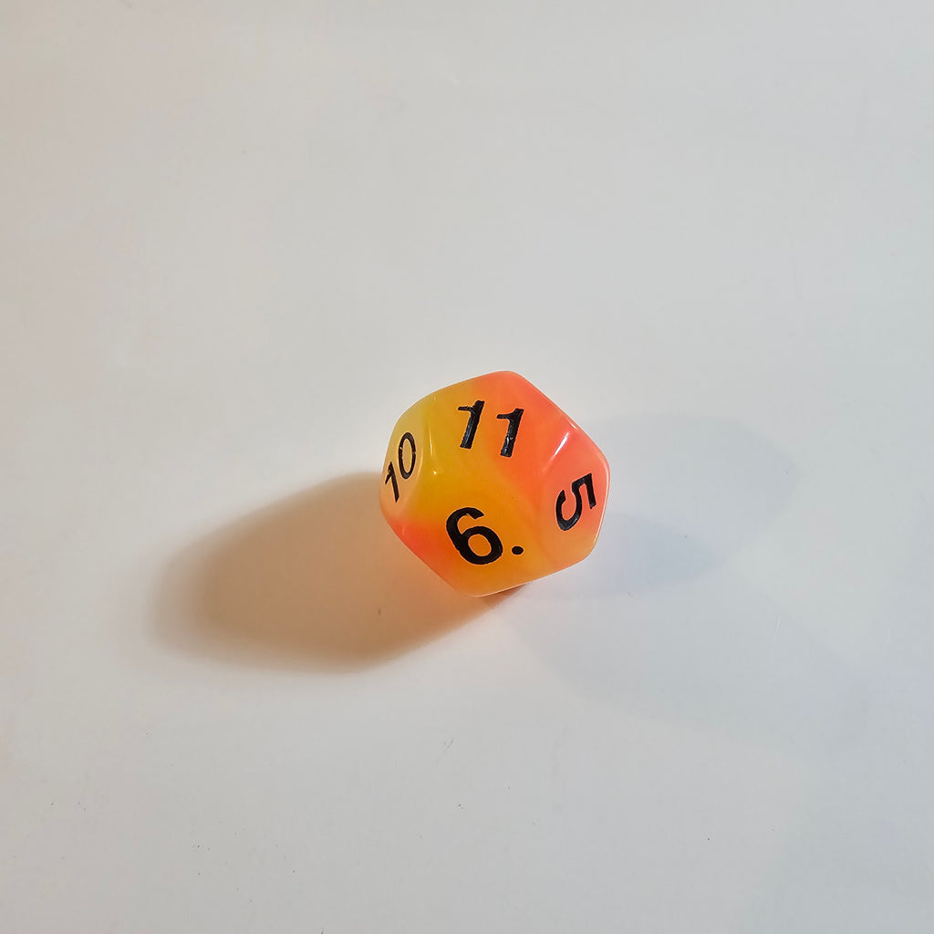 Orange Lemon Glow Acrylic Dice Set
