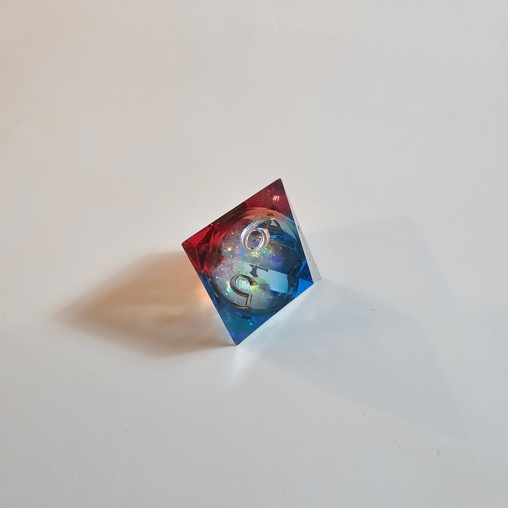 Cosmic Firestorm Liquid Core Resin Dice Set