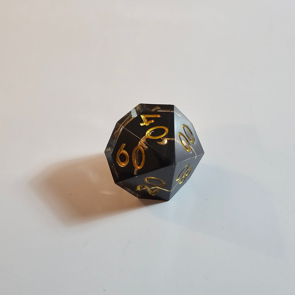 Gold Eclipse Sharp Edge Resin Dice Set