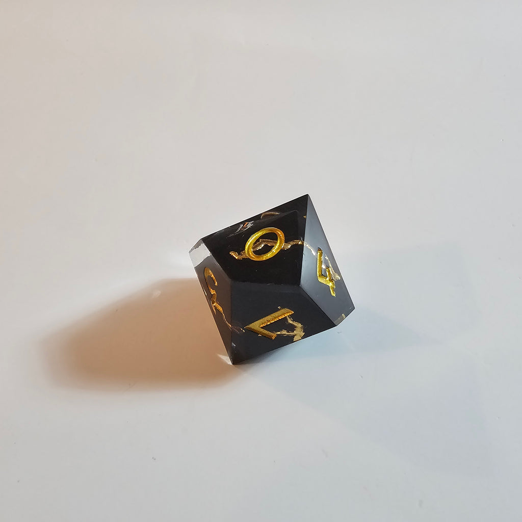 Gold Eclipse Sharp Edge Resin Dice Set