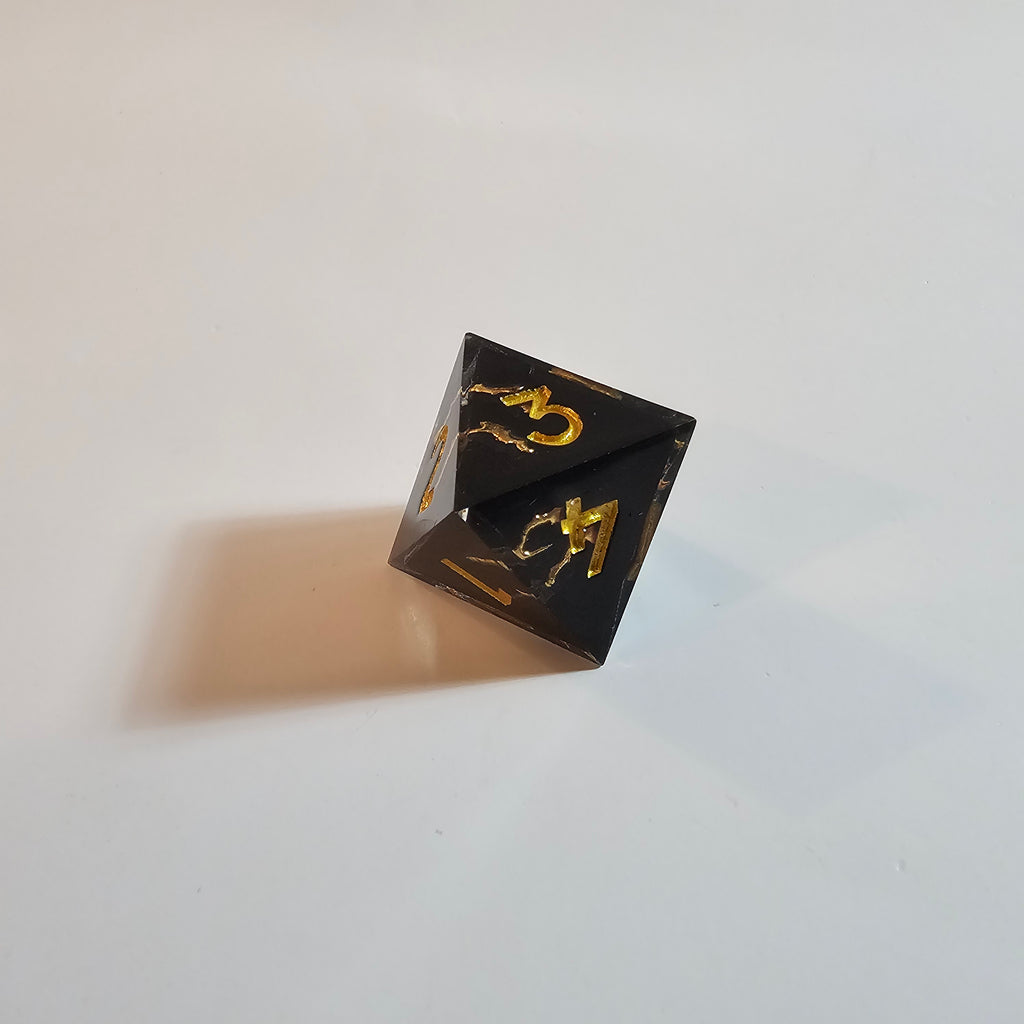 Gold Eclipse Sharp Edge Resin Dice Set