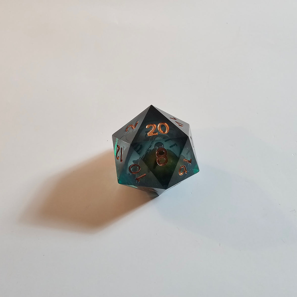Green Dragon Eye Liquid Core Resin Dice Set