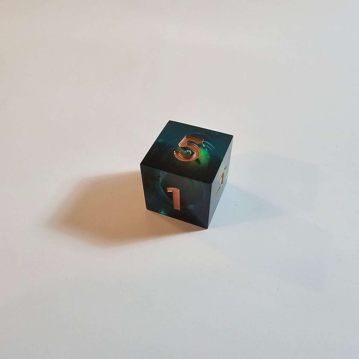 Green Dragon Eye Liquid Core Resin Dice Set