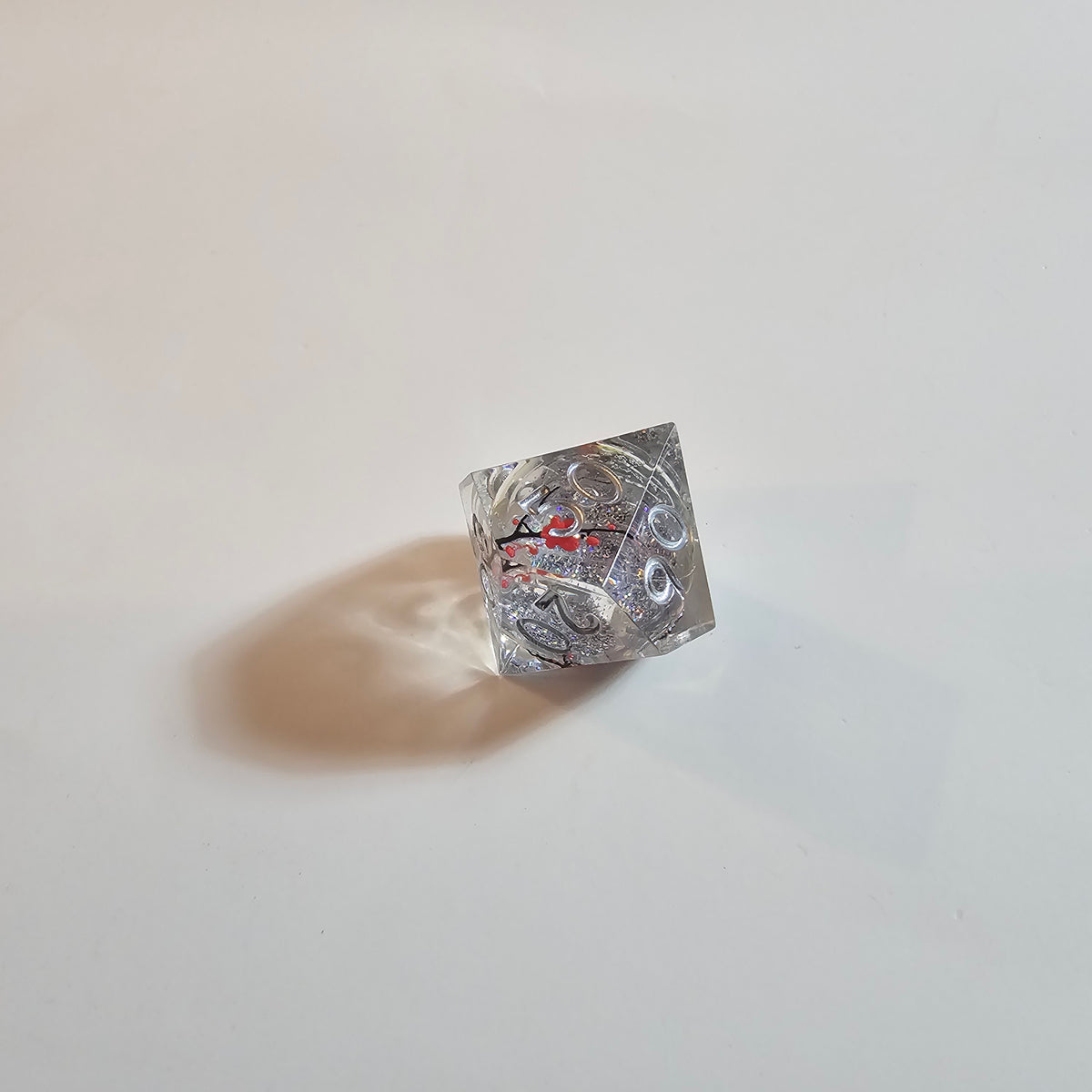 Crystal Cherry Blossom Liquid Core Resin Dice Set