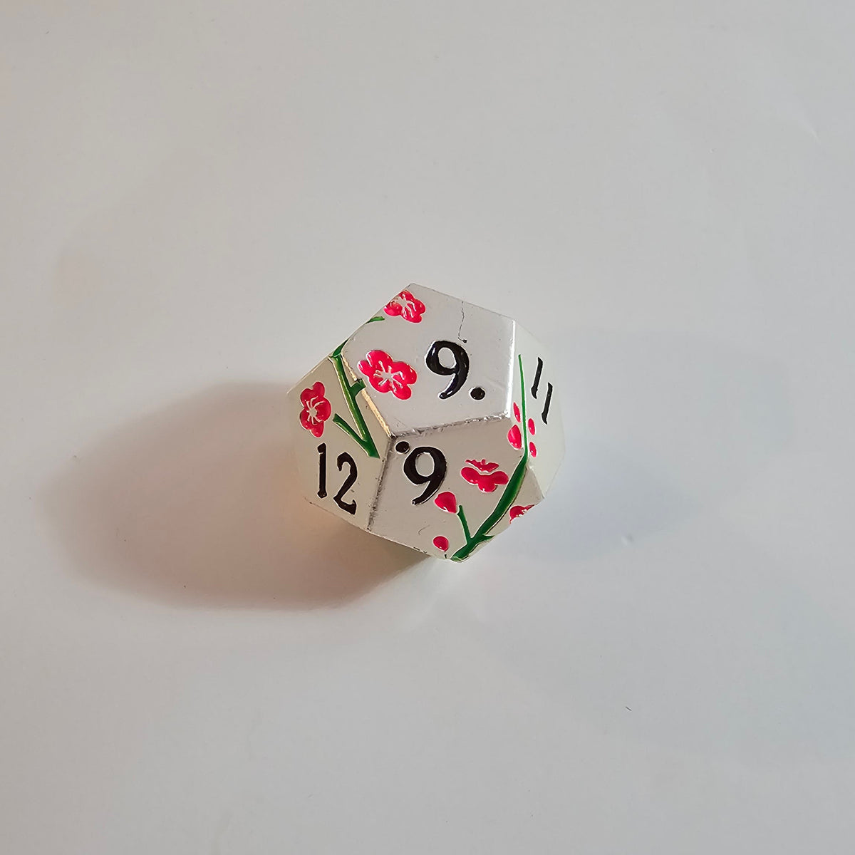 Silver Blossom Solid Metal Dice Set