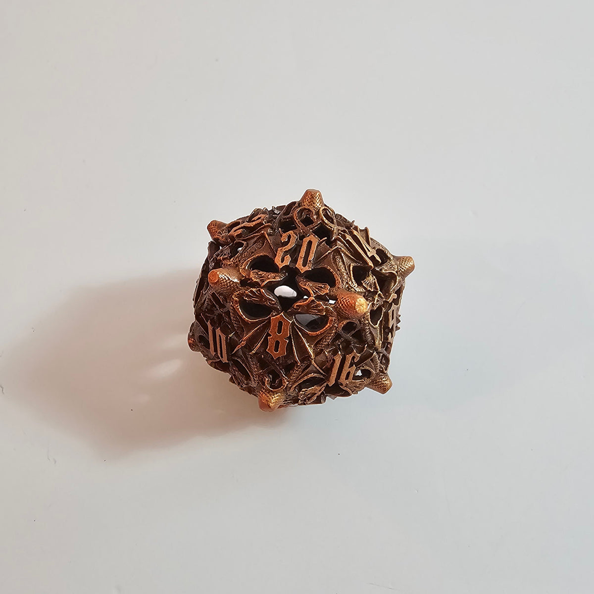 Copper Wing Dragons Hollow Metal Dice Set