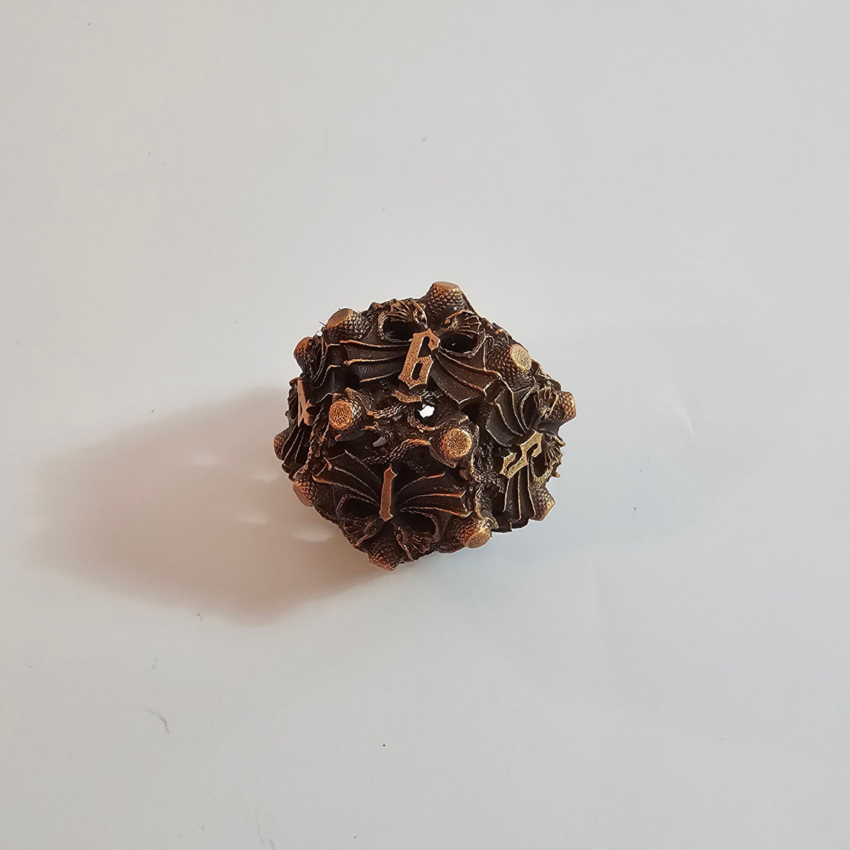 Copper Wing Dragons Hollow Metal Dice Set