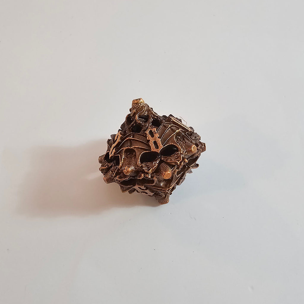 Copper Wing Dragons Hollow Metal Dice Set