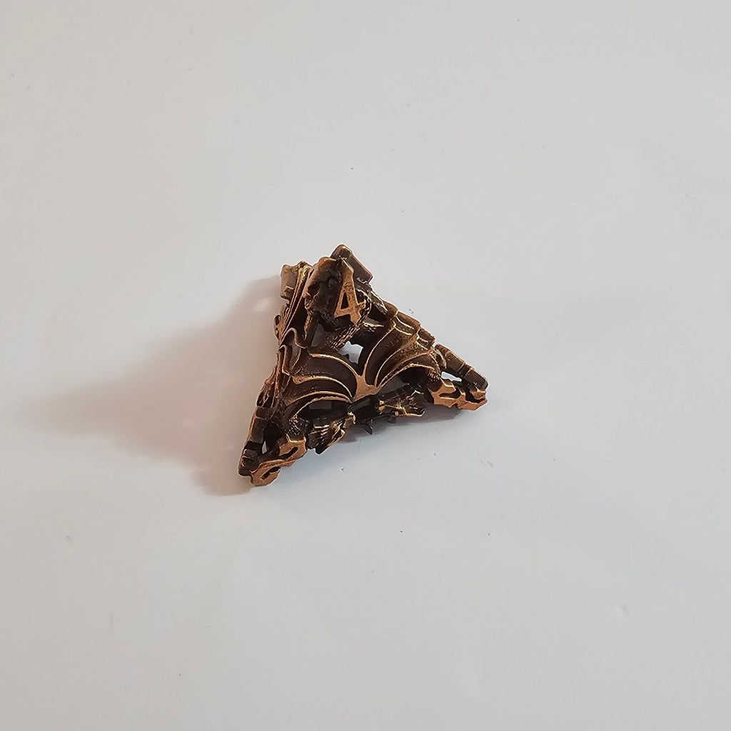 Copper Wing Dragons Hollow Metal Dice Set
