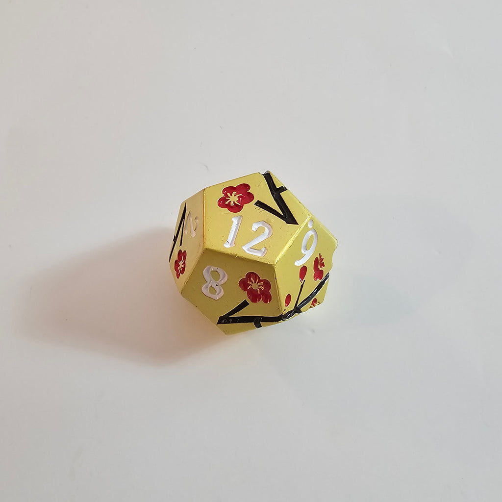 Gold Blossom Solid Metal Dice Set