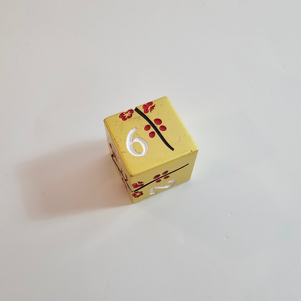 Gold Blossom Solid Metal Dice Set