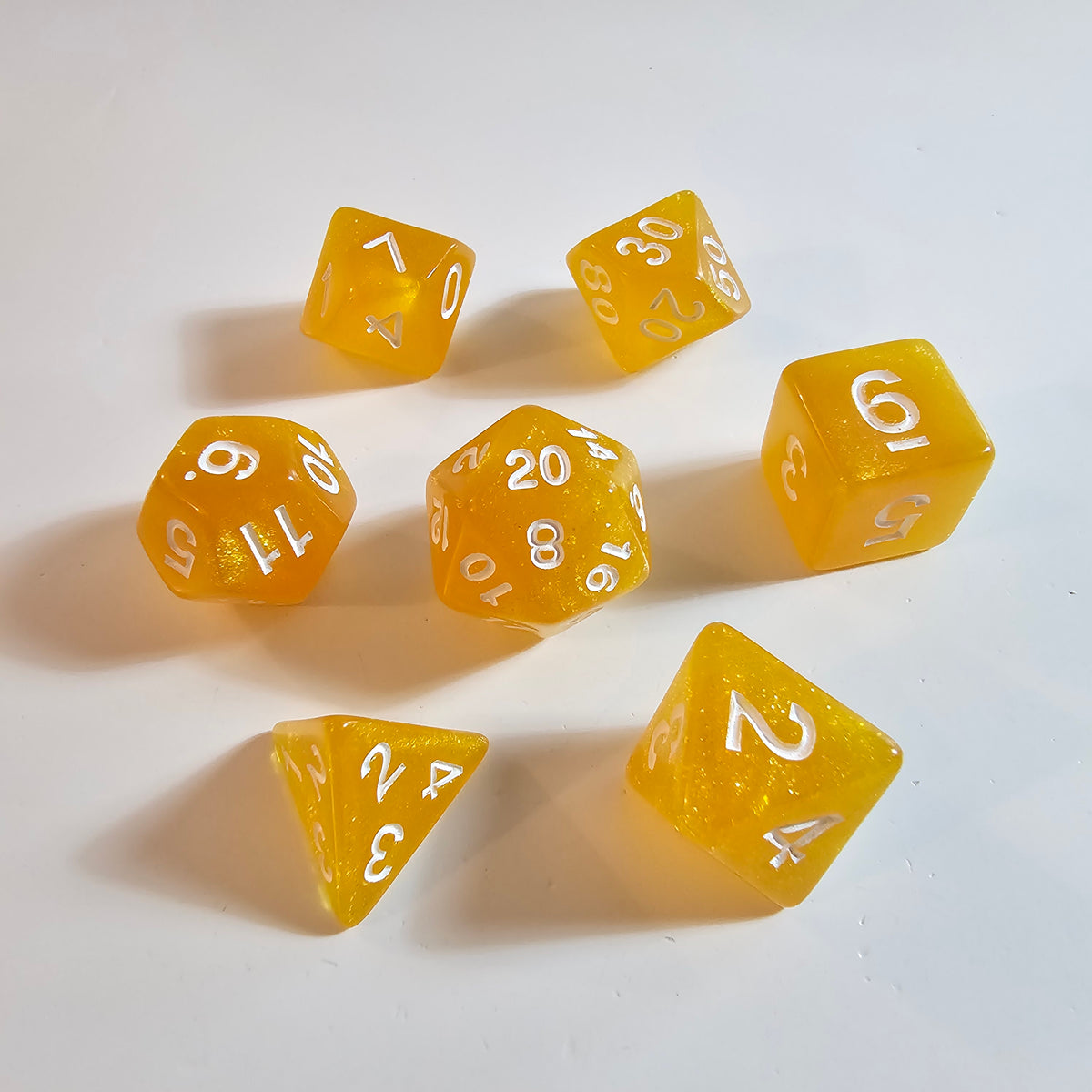 Honeygold Acrylic Dice Set